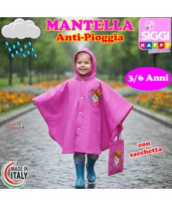 SIGGI Mantella ANTI-PIOGGIA bambina 34SE0688 FUCSIA 3/6 Anni