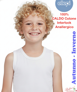 Canotta COTONE INTERLOCK FELPATO bimbo ELLEPI AI8222 3/16 anni