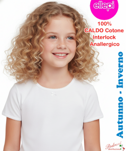 Maglietta COTONE INTERLOCK FELPATO bimba ELLEPI BA651 2/12 anni
