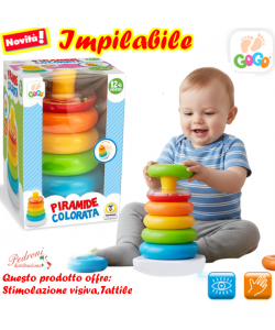 *LINEA GOGO*PIRAMIDE 5 ANELLI COLORATA 67056 (+12 mesi)