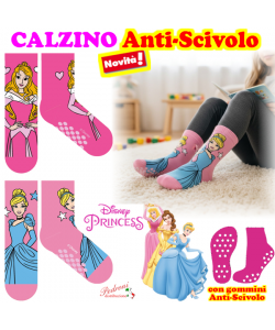 *PROMOZIONE* PRINCESS Bambina Calza ANTISCIVOLO WD1532 Tg.23/34