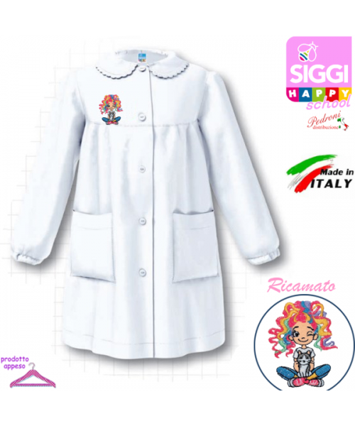 SIGGI Grembiule SCUOLA bambina 33GR4366 BIANCO