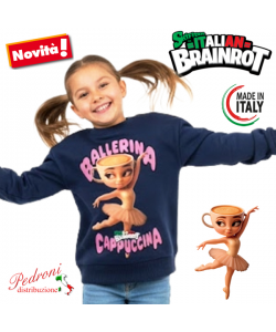 STOCK *SKIFIDOL*ITALIAN BRAINROT Felpa 4/12 Anni BR021 Blue