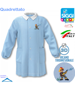 SIGGI Grembiule ASILO bambino 33GR4352 quadrettato Bianco/Cielo