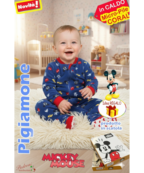 MICKEY Pigiamone INTERO NEONATO "CORAL" WL2033 BLU