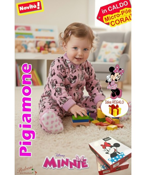 MINNIE Pigiamone INTERO Micro-Pile "CORAL"...