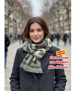 * NOVITA' * SCIARPA INVERNALE AM-5190 cm.70x180 GREEN