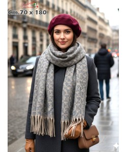 * NOVITA' * SCIARPA INVERNALE AM-5178 cm.70x180 GREY
