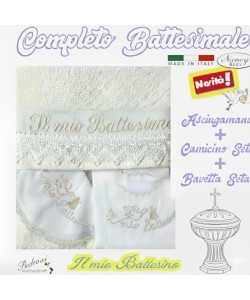 *COMPLETO BATTESIMALE* Set composto da 3 Pezzi ar.802 Seta/SETA