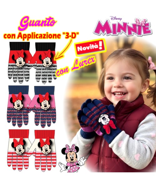 MINNIE Guanto con APPLLICAZIONE "3-D" WD4132 in...