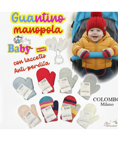 *COLOMBO Milano* GUANTINO BABY MANOPOLA 0/9...