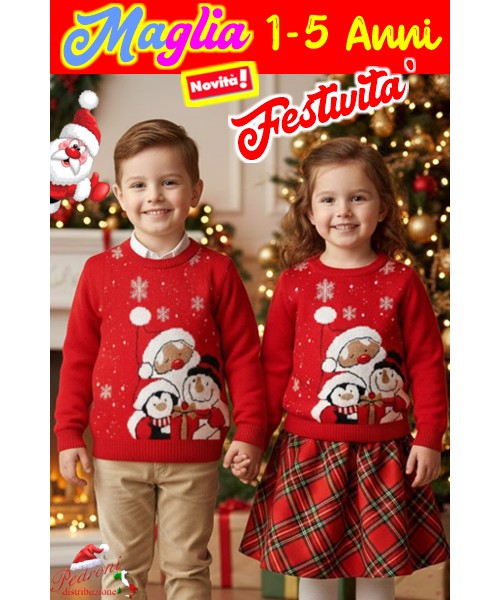 * FESTIVITA' * MAGLIONCINO Bambino/a 1-5 Anni...