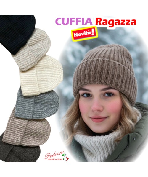 CUFFIA RAGAZZA modello a coste art.BF-7073...