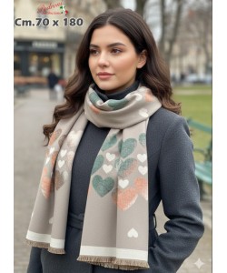 * NOVITA' * SCIARPA INVERNALE WJ-771 cm.70x180 GREY