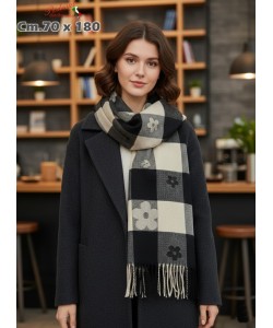 * NOVITA' * SCIARPA INVERNALE WJ-902 cm.70x180 BLACK