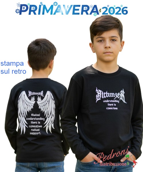 P.*STOCK*Maglia m/l ragazzo SMALL GANG D6799...