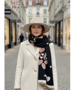 * NOVITA' * SCIARPA INVERNALE WJ-771 cm.70x180 BLACK