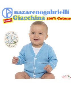 Primavera GIACCHINA COTONE NG744/1 Cielo Scuro/Bianco 1-9 Mesi