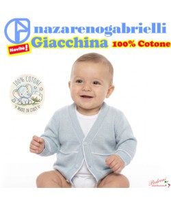 Primavera GIACCHINA COTONE NG744/1 Cielo/Bianco 1-9 Mesi