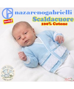 Primavera SCALDACUORE NEONATO Cotone NG751 Cielo/Bianco/Cielo scuro