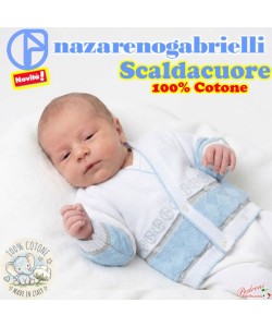 Primavera SCALDACUORE NEONATO Cotone NG751 Bianco/Cielo/Grigio