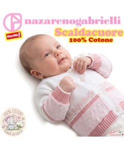 Primavera SCALDACUORE NEONATA Cotone NG751 Bianco/Rosa/Rosa scuro
