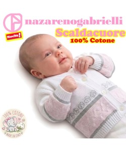 Primavera SCALDACUORE NEONATA Cotone NG751 Bianco/Rosa/Grigio