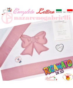 NAZARENO Completo LETTINO ricamato NG105 Bianco/Amaranto