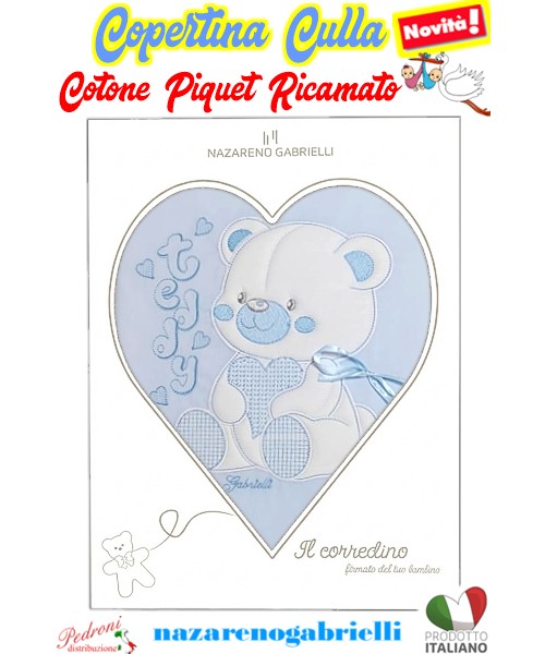 Copertina CULLA Cotone PIQUET NG-430 dis.30 Cielo