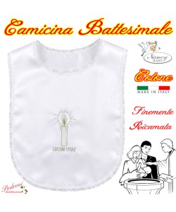 *CAMICINA BATTESIMALE* in COTONE RICAMATO art.102 Bianco