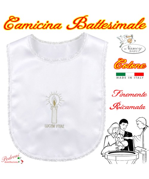 *CAMICINA BATTESIMALE* in COTONE RICAMATO...