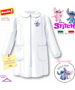 STITCH Grembiule ASILO bambina G108 Bianco