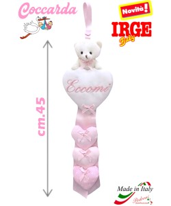 * ECCOMI * IRGE Coccarda NASCITA art.IR-1028/1 Rosa