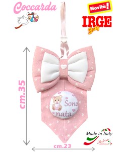 *SONO NATA* IRGE Coccarda NASCITA art.IR-1024/2 Rosa