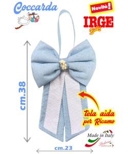 - DA RICAMO - IRGE Coccarda NASCITA art.IR-1031 Cielo