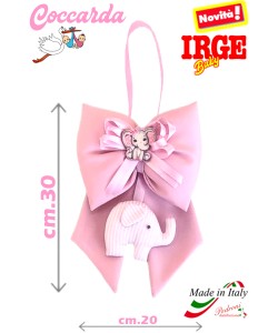 *ELEFANTINO * IRGE Coccarda NASCITA art.IR-1038/4 Rosa