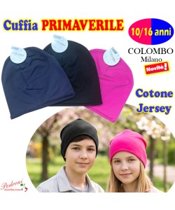 *PRIMAVERA* CUFFIA COTONE Jersey 10/16 Anni PAPRIKA-03 Ass.