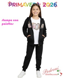 P.*STOCK*Tuta bambina HOPE STAR GF2217 NERO/nero-AA 8/12 anni