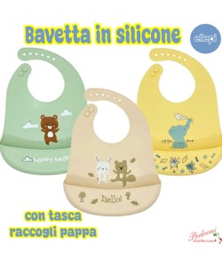 ELLEPI Bavaglia neonato *in SILICONE* AD9867 cm.27x23