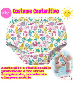 ELLEPI Costumino CONTENITIVO bimba BO5345 MARINO 3/24 mesi