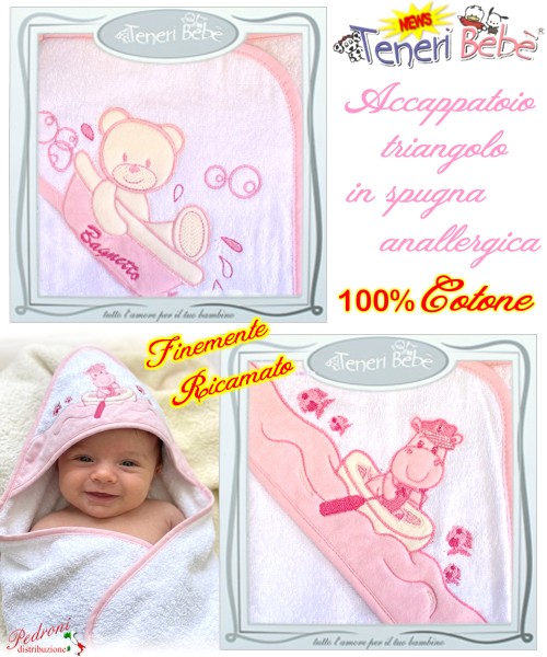 Baby accappatoio TRIANGOLO spugna RICAMATO...