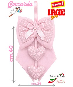 *CUORE* IRGE Coccarda NASCITA art.IR-1037/1 Rosa