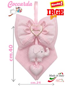 *ELEFANTINO* IRGE Coccarda NASCITA art.IR-1037/4 Rosa