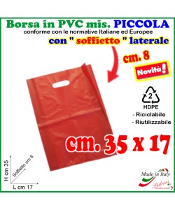 BORSINA in PVC con SOFFIETTO misura 17x35 ROSSO