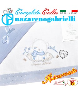 NAZARENO Completo CULLA ricamato NG 91.8 Bianco/Cielo