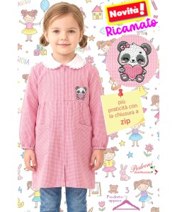 PRIMO PREZZO Grembiule ASILO bambina BM-002 Bianco/Rosa Tg.45/55 - 47037