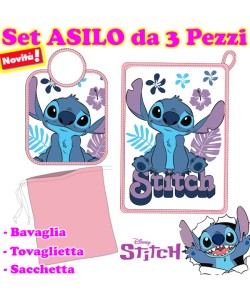 * NOVITA' * STITCH DISNEY Set ASILO " 3 PEZZI " ST1760 Rosa