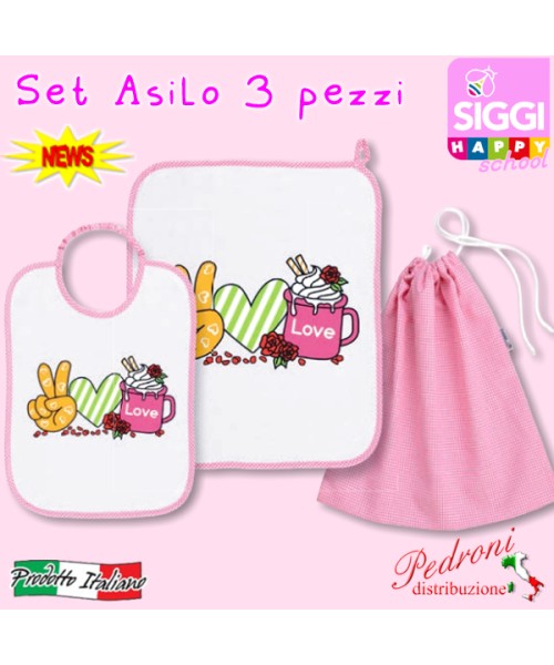 SIGGI Set asilo SIGGI 34SE0724 Love Rosa