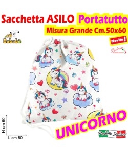 *GRANDE* SACCHETTO ASILO SAC033-SEBASTIAN Cm.50x60 UNICORNO
