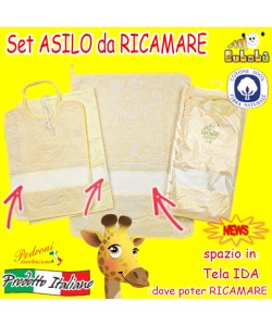 DA RICAMARE Set asilo 3 pezzi COM274-MELMAN Giallo